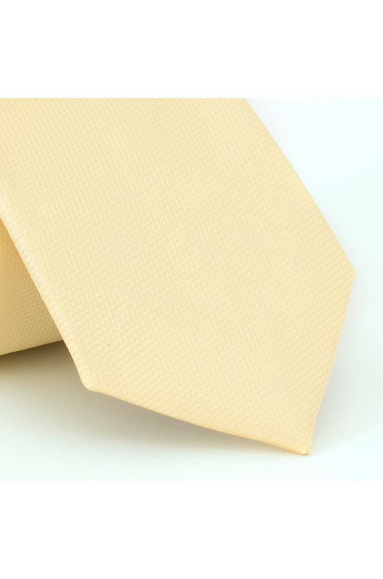 Gravata-falso-liso-em-jacquard-de-poliester-amarelo-claro