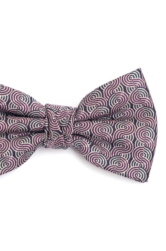 Gravata-borboleta-em-poliester-cinza-chumbo-com-desenhos-geometrico-roxo-e-cinza-claro