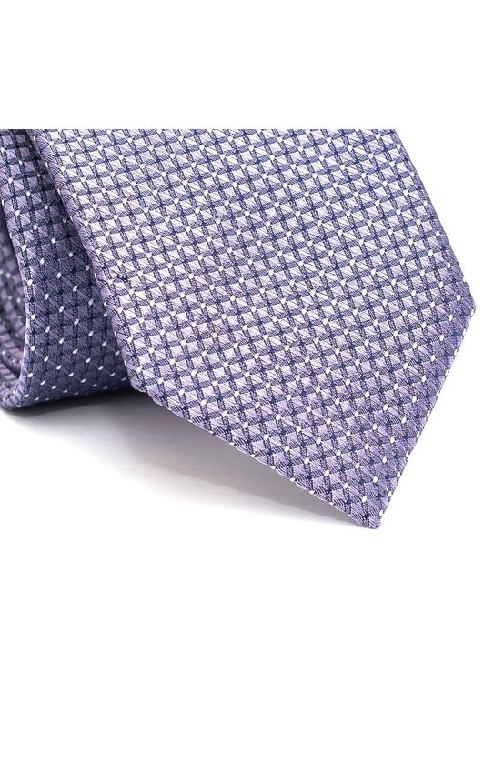 Gravata-tradicional-em-poliester-roxa-quadriculada-com-pontos-em-branco-e-azul