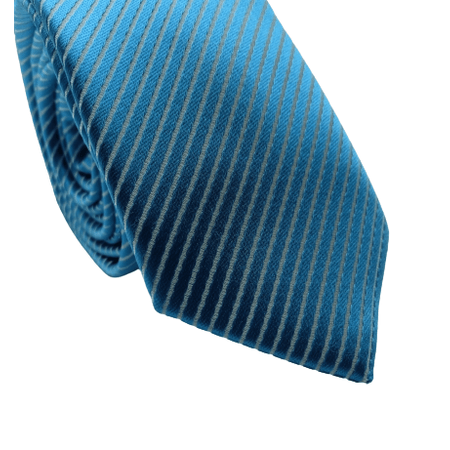 Gravata-Super-Slim-Com-Desenho-Listrado-Em-Poliester-Azul-Textura-Small