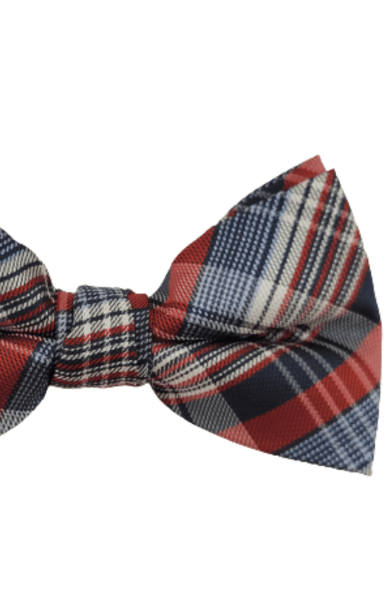 Gravata-Borboleta-Xadrez-Poliester-Azul-Vermelho-e-Branco