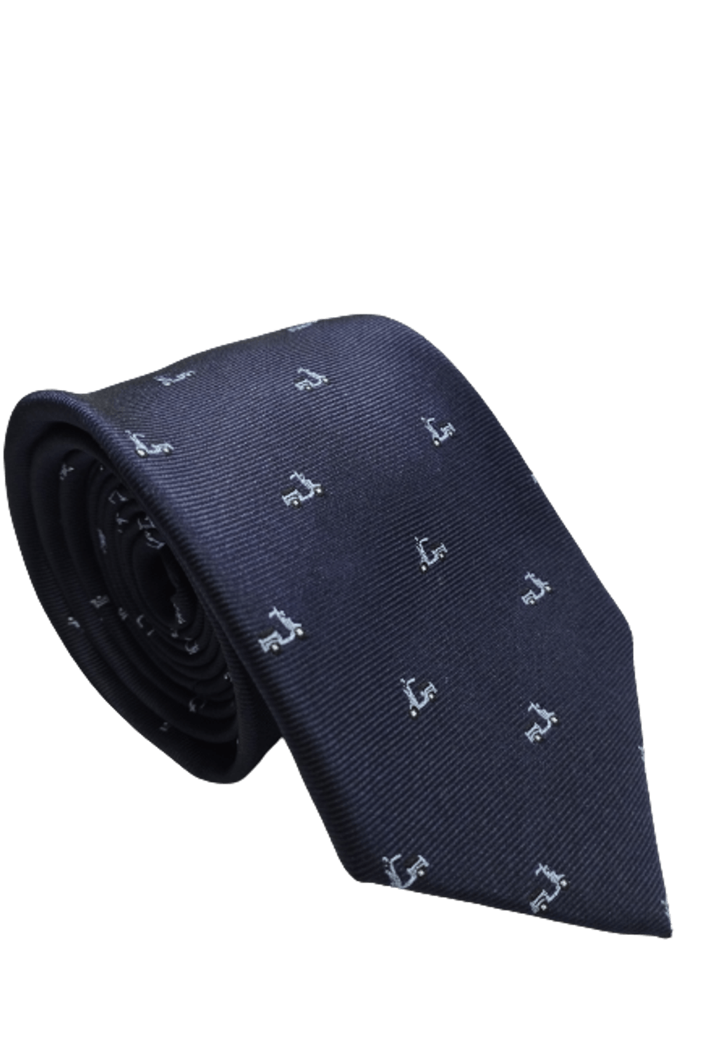 Gravata-Seda-Tradicional-Azul-Escuro-com-Desenhos-de-Moto