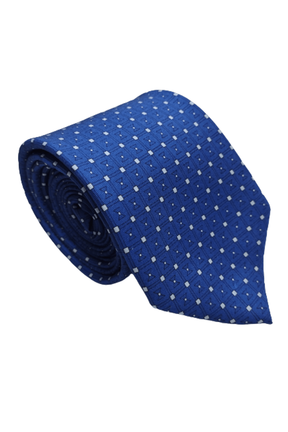 Gravata-Seda-Tradicional-Azul-com-Desenhos-Preto-e-Branco