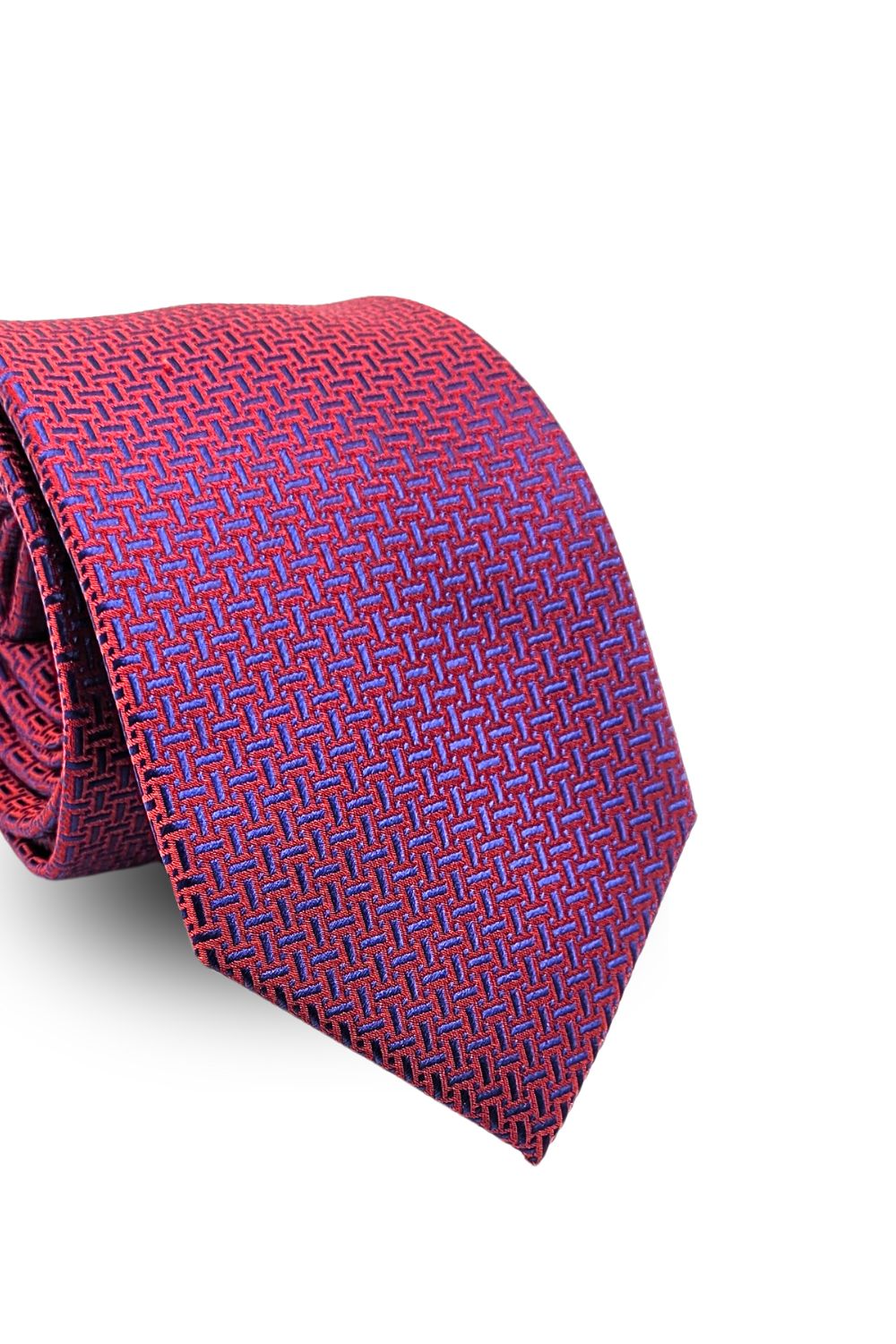 Gravata-Tradicional-Jacquard-Poliester-Pierre-Cardin--Vinho-com-Azul